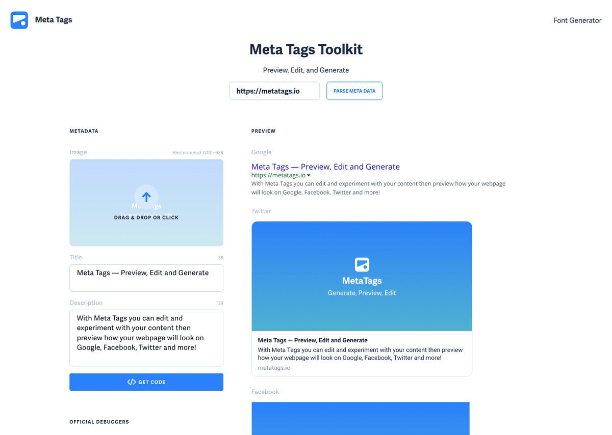 Meta Tags website