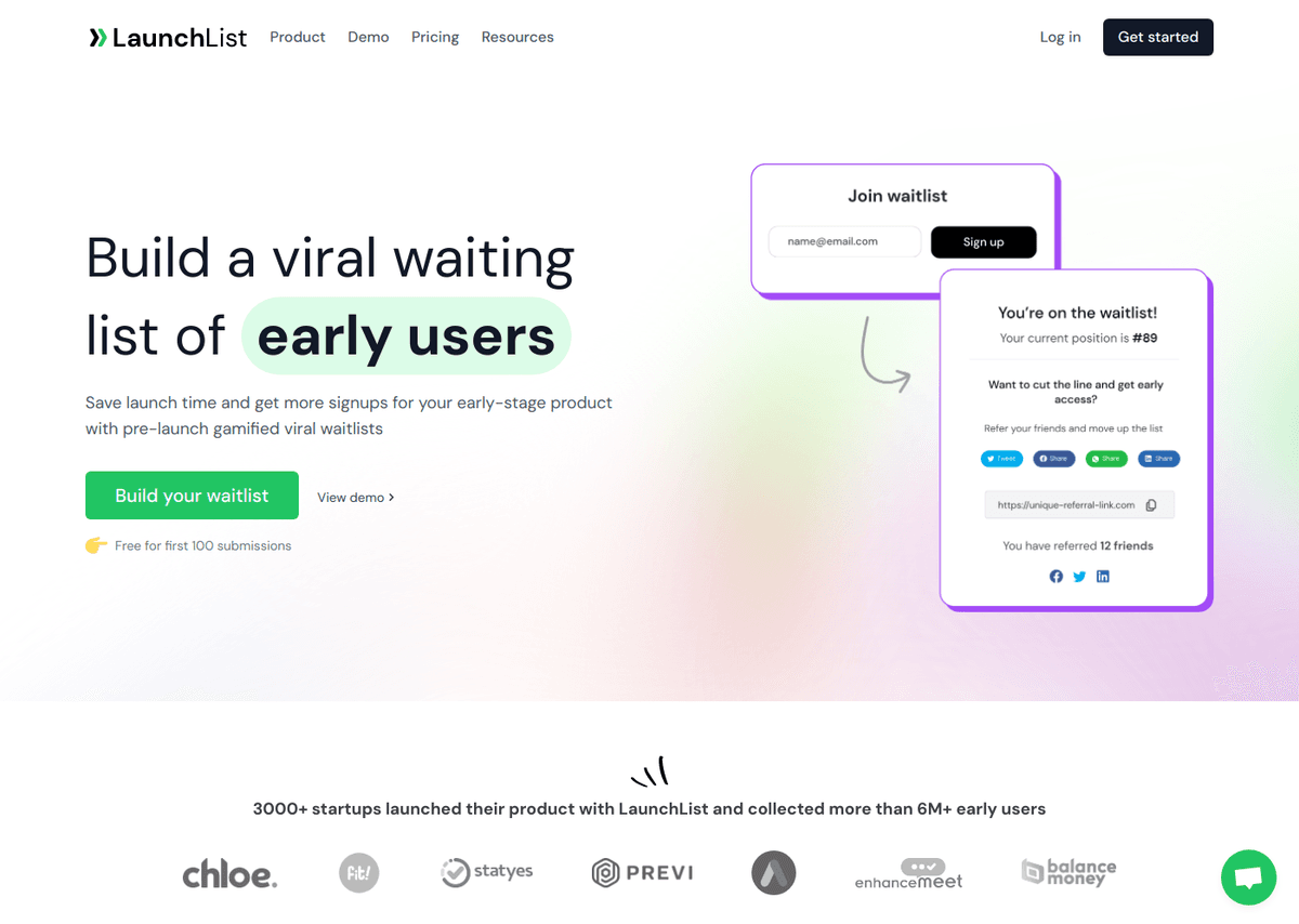 LaunchList website