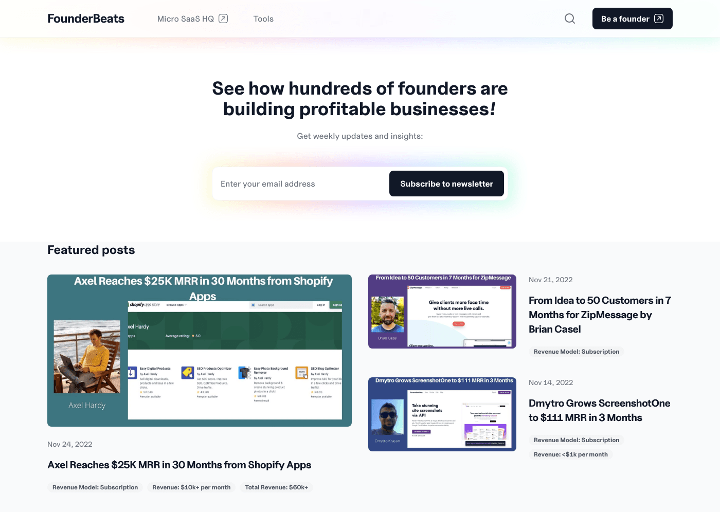 FounderBeats website