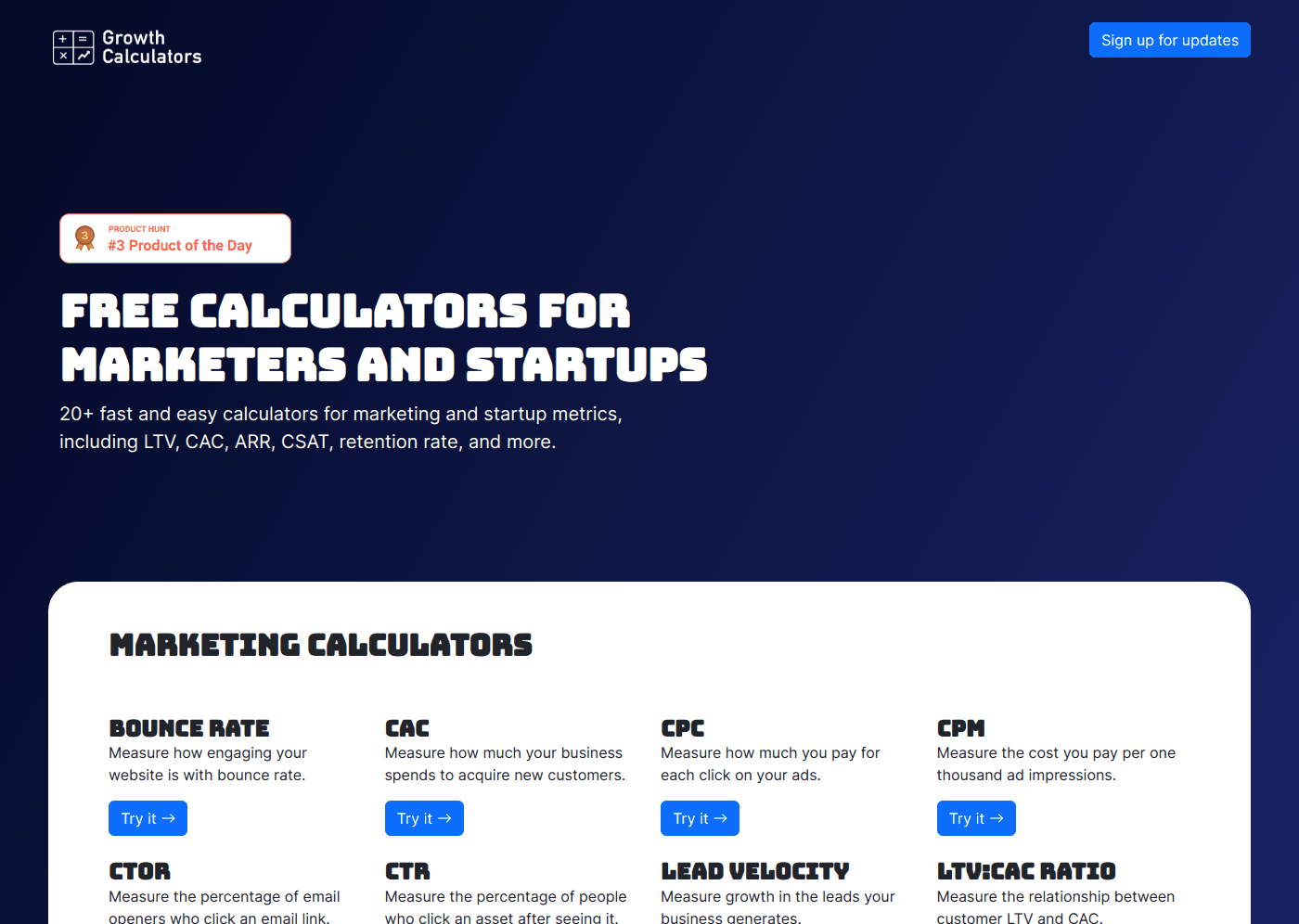 Growth Calculators website