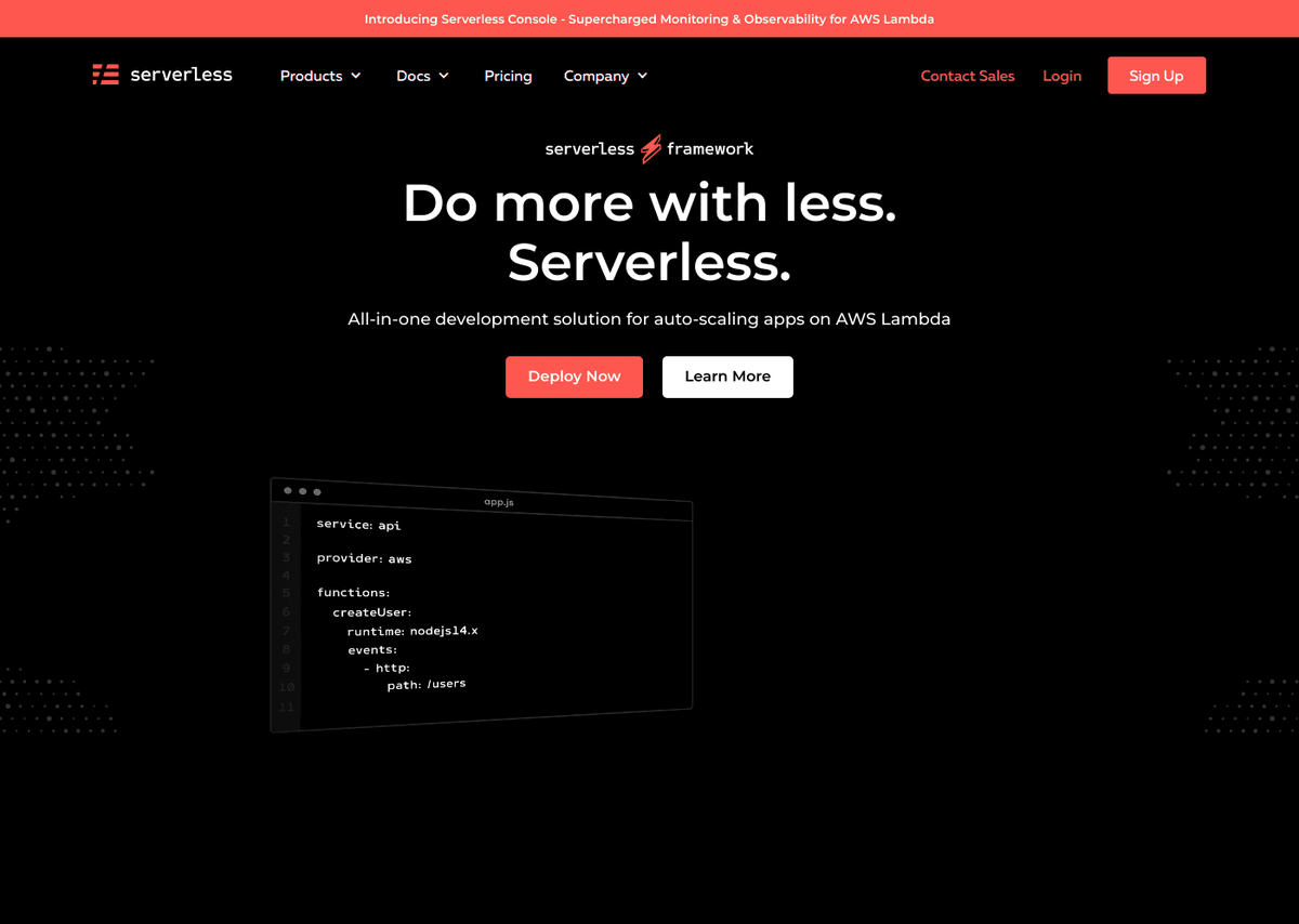 Serverless website