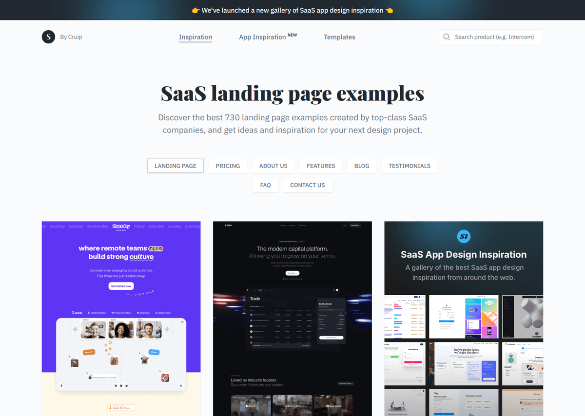 Saas landing page website