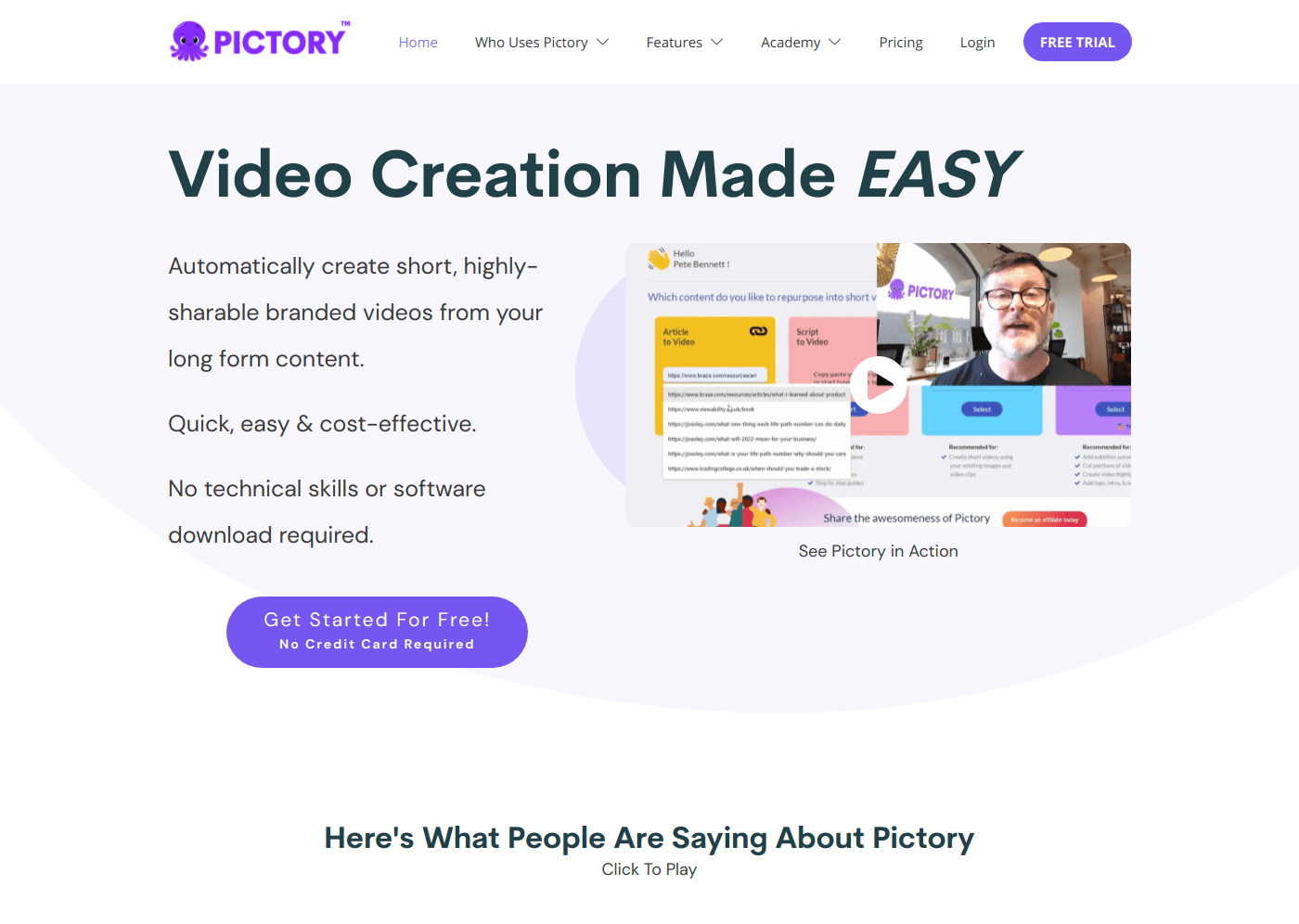 Pictory website