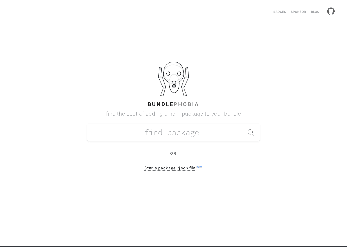 Bundlephobia website