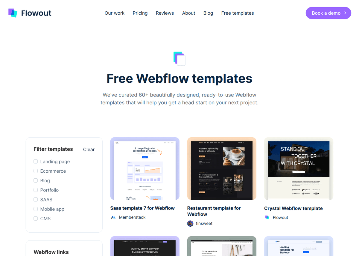 Flowout - Webflow templates website